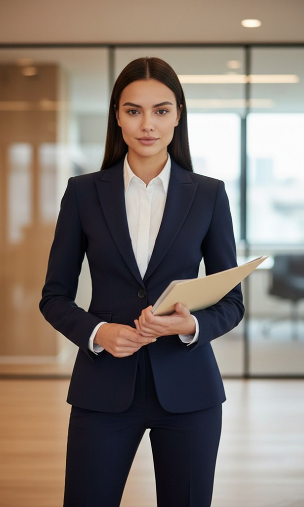 Studio headshot on dark background