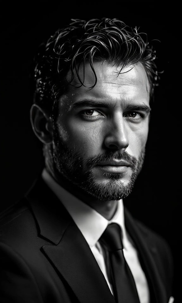 Studio headshot on dark background